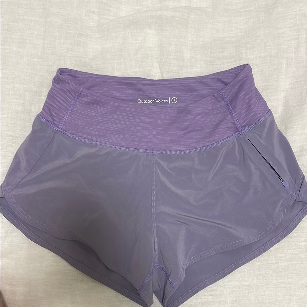 Outdoor Voices Purple Athletic Shorts Lightweight Performance